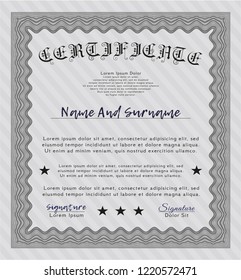 Grey Certificate of achievement. Lovely design. Customizable, Easy to edit and change colors. With quality background. 