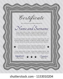 Grey Certificate of achievement. With quality background. Good design. Detailed. 