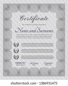Grey Certificate of achievement. Superior design. With linear background. Detailed. 
