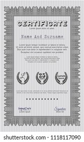 Grey Certificate of achievement template. With complex background. Customizable, Easy to edit and change colors. Superior design. 
