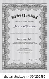 Grey Certificate of achievement template. Complex background. Customizable, Easy to edit and change colors. Elegant design. 
