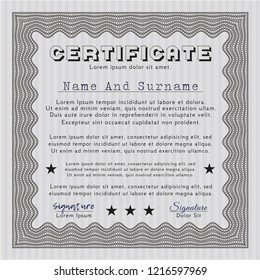 Grey Certificate of achievement template. Customizable, Easy to edit and change colors. With quality background. Beauty design. 