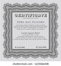 Grey Certificate of achievement template. Customizable, Easy to edit and change colors. Printer friendly. Superior design. 