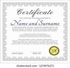 Grey Certificate of achievement template. Customizable, Easy to edit and change colors. With complex background. Lovely design. 