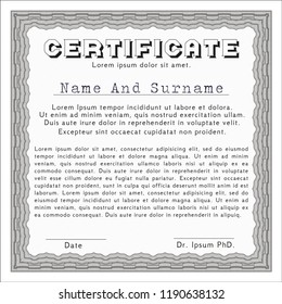 Grey Certificate of achievement template. Easy to print. Vector illustration. Modern design. 