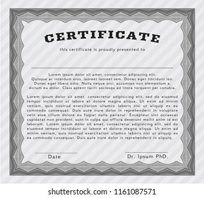 Grey Certificate of achievement template. Lovely design. Customizable, Easy to edit and change colors. Printer friendly. 