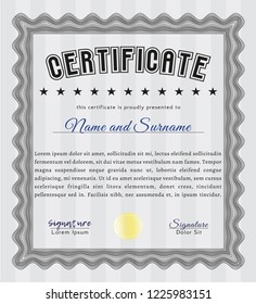 Grey Certificate of achievement template. With quality background. Vector illustration. Beauty design. 