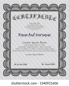 Grey Certificate of achievement template. With quality background. Modern design. Customizable, Easy to edit and change colors. 
