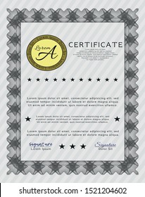 Grey Certificate of achievement template. With quality background. Customizable, Easy to edit and change colors. Money style design. 