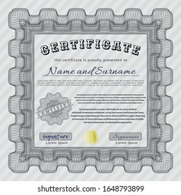 Grey Certificate. Artistry design. With quality background. Customizable, Easy to edit and change colors. 