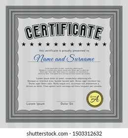 Grey Certificate. With background. Elegant design. Customizable, Easy to edit and change colors. 