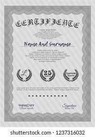 Grey Certificate. Complex background. Nice design. Customizable, Easy to edit and change colors. 