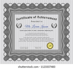 Grey Certificate. Cordial design. Customizable, Easy to edit and change colors. With background. 
