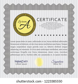 Grey Certificate. Cordial design. Customizable, Easy to edit and change colors. Easy to print. 