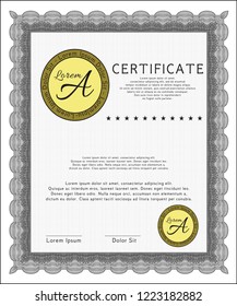 Grey Certificate. Cordial design. With linear background. Customizable, Easy to edit and change colors. 