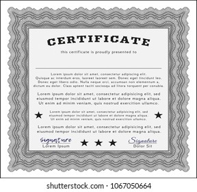 Grey Certificate. Customizable, Easy to edit and change colors. Easy to print. Good design. 