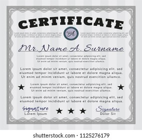 Grey Certificate. Customizable, Easy to edit and change colors. With background. Artistry design. 