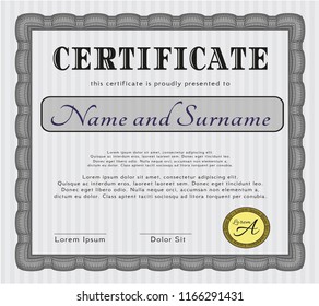 Grey Certificate. Customizable, Easy to edit and change colors. Printer friendly. Modern design. 