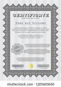 Grey Certificate. Customizable, Easy to edit and change colors. With great quality guilloche pattern. Nice design. 