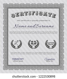 Grey Certificate. Customizable, Easy to edit and change colors. With great quality guilloche pattern. Beauty design. 