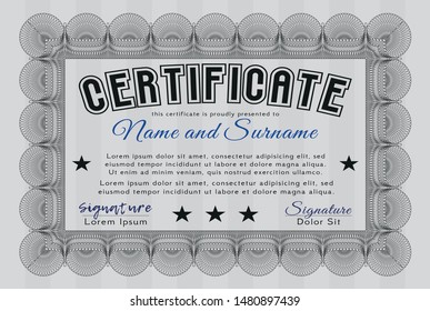 Grey Certificate. Customizable, Easy to edit and change colors. With quality background. Excellent design. 