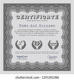 Grey Certificate diploma or award template. With quality background. Customizable, Easy to edit and change colors. Excellent design. 