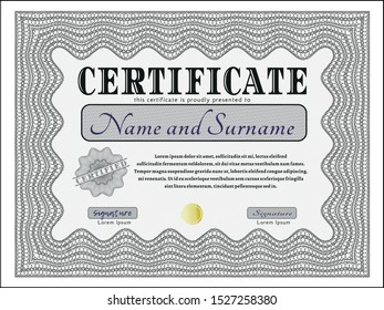 Grey Certificate or diploma template. Artistry design. Customizable, Easy to edit and change colors. With quality background. 