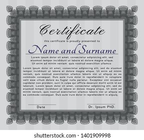 Grey Certificate Diploma Template Background Customizable Stock Vector ...