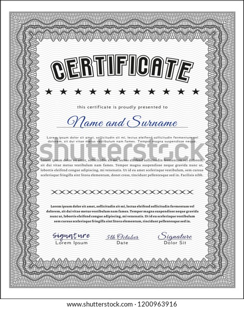 Grey Certificate Diploma Template Background Sophisticated Stock Vector ...