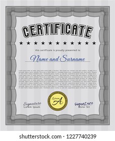 Grey Certificate or diploma template. Customizable, Easy to edit and change colors. With quality background. Perfect design. 