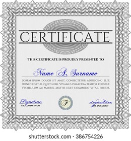 Grey Certificate or diploma template. Customizable, Easy to edit and change colors. Easy to print. Cordial design. 