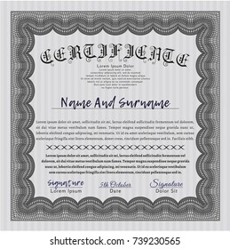 Grey Certificate or diploma template. Elegant design. Customizable, Easy to edit and change colors. Easy to print. 