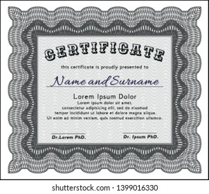 Grey Certificate or diploma template. Printer friendly. Beauty design. Customizable, Easy to edit and change colors. 