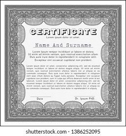 Grey Certificate. Easy to print. Money style design. Customizable, Easy to edit and change colors. 