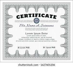 Grey Certificate. Elegant design. With complex background. Detailed. 