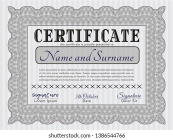Grey Certificate. Good design. Customizable, Easy to edit and change colors. With great quality guilloche pattern. 