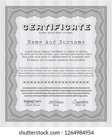 Grey Certificate. Good design. With great quality guilloche pattern. Customizable, Easy to edit and change colors. 