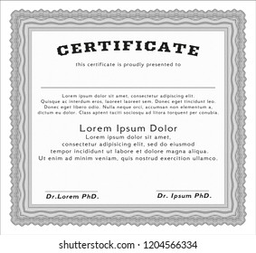 Grey Certificate. With linear background. Retro design. Customizable, Easy to edit and change colors. 
