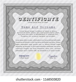 Grey Certificate. Money Pattern. Customizable, Easy to edit and change colors. Printer friendly. 