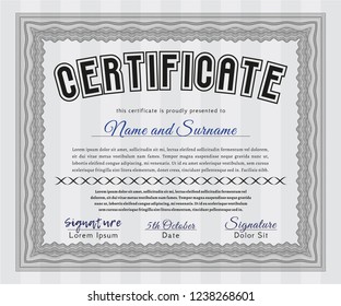 Grey Certificate. Perfect design. With complex background. Customizable, Easy to edit and change colors. 