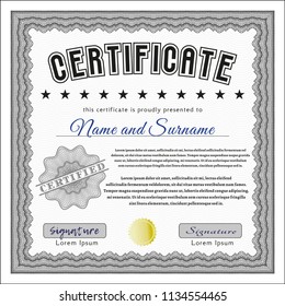 Grey Certificate. Printer friendly. Customizable, Easy to edit and change colors. Lovely design. 