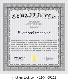 Grey Certificate. With quality background. Customizable, Easy to edit and change colors. Nice design. 