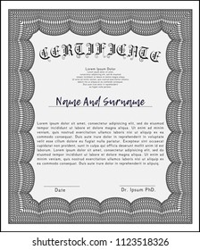 Grey Certificate. Retro design. Printer friendly. Customizable, Easy to edit and change colors. 