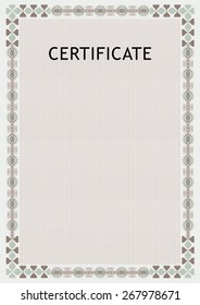 grey certificate. Simple beautiful frame. 