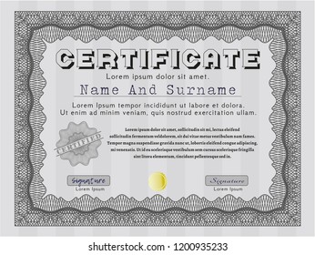 Grey Certificate. Superior design. Customizable, Easy to edit and change colors. With background. 