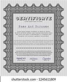 Grey Certificate template. Customizable, Easy to edit and change colors. With great quality guilloche pattern. Beauty design. 