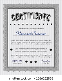 Grey Certificate template. Customizable, Easy to edit and change colors. Printer friendly. Modern design. 