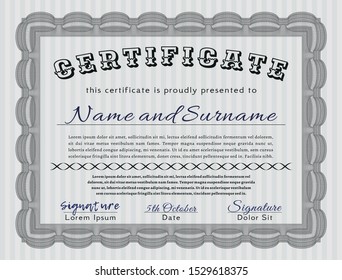 Grey Certificate Template Detailed Complex Background Stock Vector ...