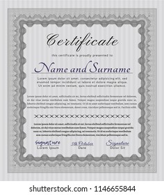 Grey Certificate template or diploma template. With background. Beauty design. Customizable, Easy to edit and change colors. 