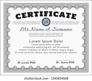 Grey Certificate template or diploma template. With background. Nice design. Customizable, Easy to edit and change colors. 